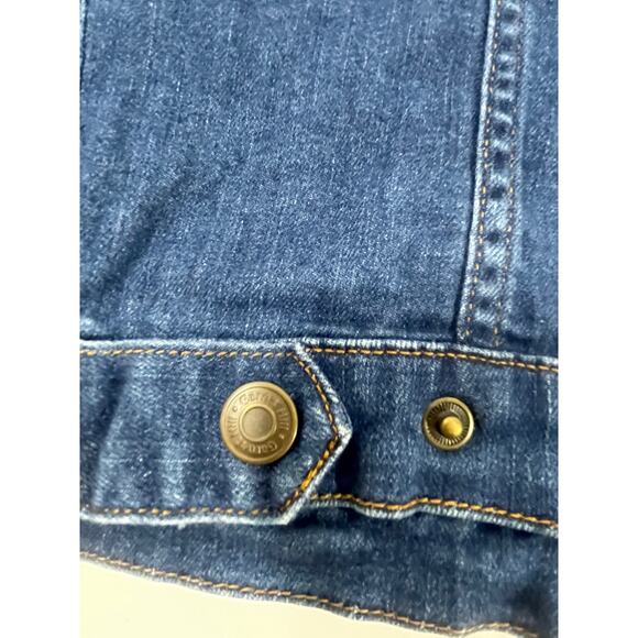 Garnet Hill Kids Jean Jacket with Embroidered Flowers Size Large - Picture 12 of 16